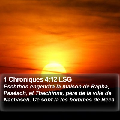 1 Chroniques 4:12 LSG Bible Verse Image