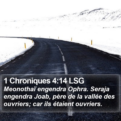 1 Chroniques 4:14 LSG Bible Verse Image