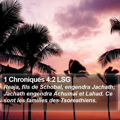 1 Chroniques 4:2 LSG Bible Verse Image