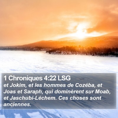 1 Chroniques 4:22 LSG Bible Verse Image