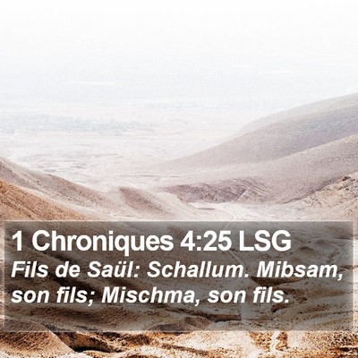 1 Chroniques 4:25 LSG Bible Verse Image