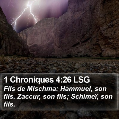 1 Chroniques 4:26 LSG Bible Verse Image