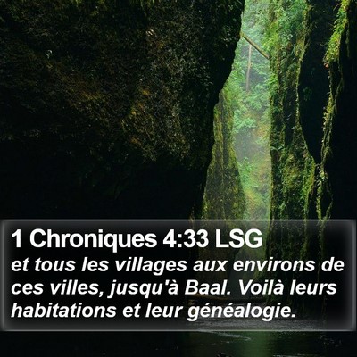 1 Chroniques 4:33 LSG Bible Verse Image