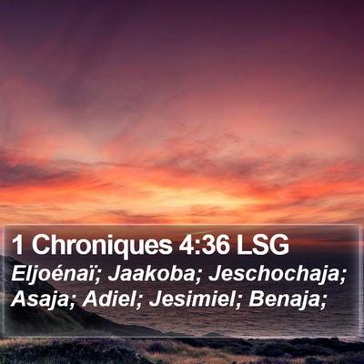 1 Chroniques 4:36 LSG Bible Verse Image