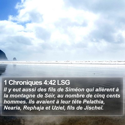 1 Chroniques 4:42 LSG Bible Verse Image
