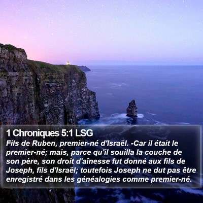 1 Chroniques 5:1 LSG Bible Verse Image