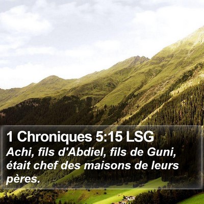 1 Chroniques 5:15 LSG Bible Verse Image