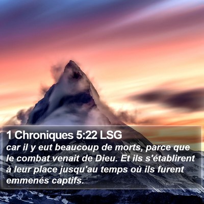 1 Chroniques 5:22 LSG Bible Verse Image