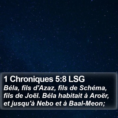 1 Chroniques 5:8 LSG Bible Verse Image