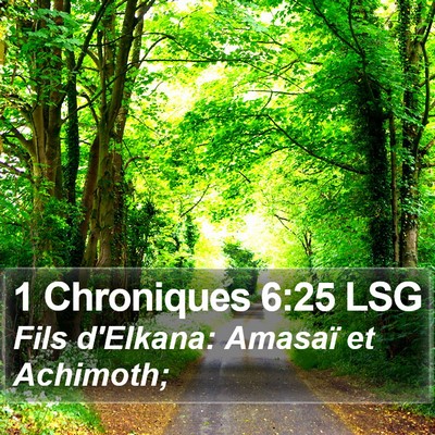 1 Chroniques 6:25 LSG Bible Verse Image