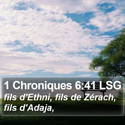 1 Chroniques 6:41 LSG Bible Verse Image