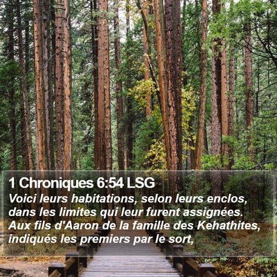 1 Chroniques 6:54 LSG Bible Verse Image