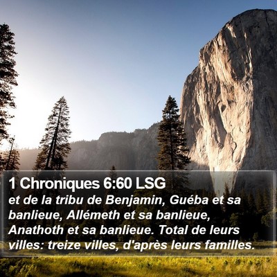 1 Chroniques 6:60 LSG Bible Verse Image