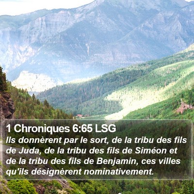 1 Chroniques 6:65 LSG Bible Verse Image