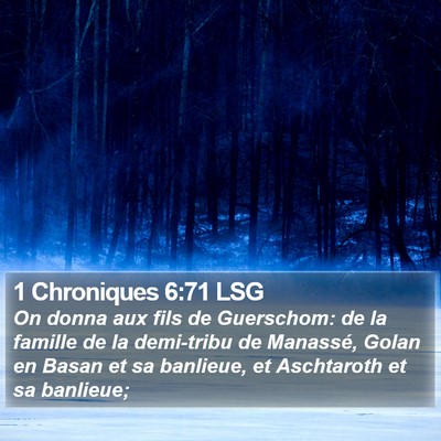 1 Chroniques 6:71 LSG Bible Verse Image