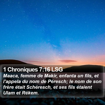 1 Chroniques 7:16 LSG Bible Verse Image