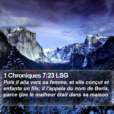 1 Chroniques 7:23 LSG Bible Verse Image