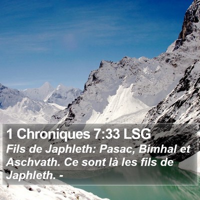 1 Chroniques 7:33 LSG Bible Verse Image