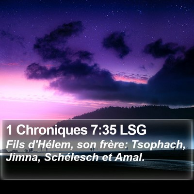 1 Chroniques 7:35 LSG Bible Verse Image