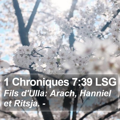 1 Chroniques 7:39 LSG Bible Verse Image