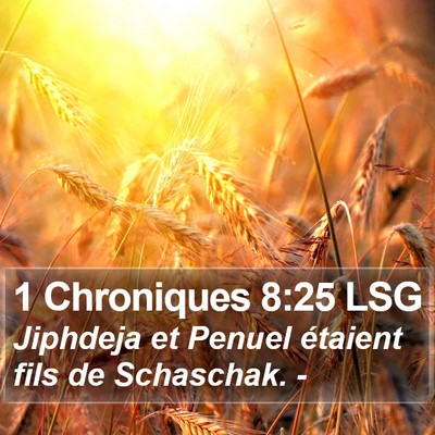 1 Chroniques 8:25 LSG Bible Verse Image