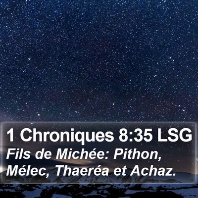 1 Chroniques 8:35 LSG Bible Verse Image