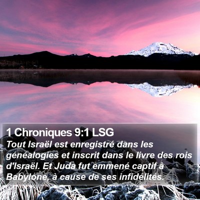 1 Chroniques 9:1 LSG Bible Verse Image