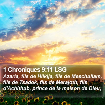 1 Chroniques 9:11 LSG Bible Verse Image