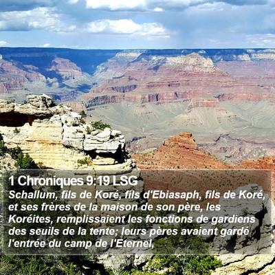 1 Chroniques 9:19 LSG Bible Verse Image