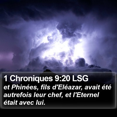 1 Chroniques 9:20 LSG Bible Verse Image
