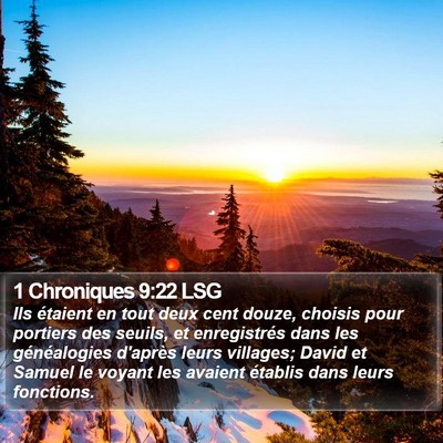 1 Chroniques 9:22 LSG Bible Verse Image
