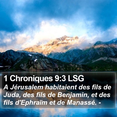 1 Chroniques 9:3 LSG Bible Verse Image
