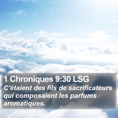 1 Chroniques 9:30 LSG Bible Verse Image