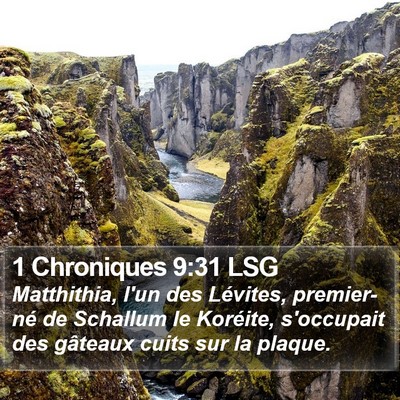 1 Chroniques 9:31 LSG Bible Verse Image