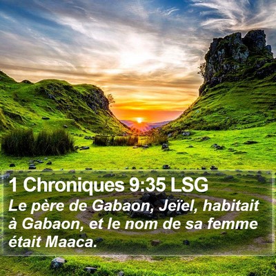 1 Chroniques 9:35 LSG Bible Verse Image