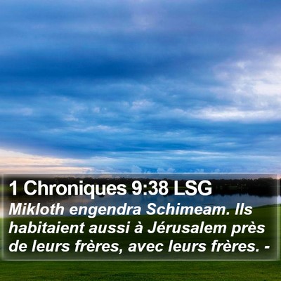 1 Chroniques 9:38 LSG Bible Verse Image