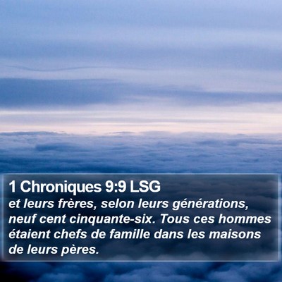 1 Chroniques 9:9 LSG Bible Verse Image