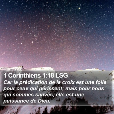 1 Corinthiens 1:18 LSG Bible Verse Image