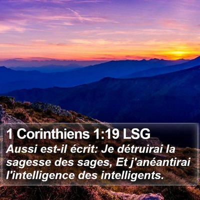 1 Corinthiens 1:19 LSG Bible Verse Image
