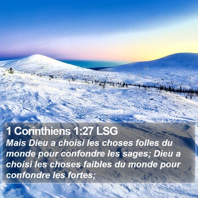 1 Corinthiens 1:27 LSG Bible Verse Image