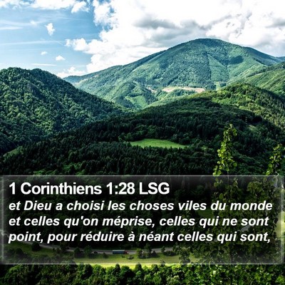 1 Corinthiens 1:28 LSG Bible Verse Image