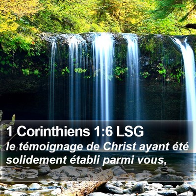 1 Corinthiens 1:6 LSG Bible Verse Image