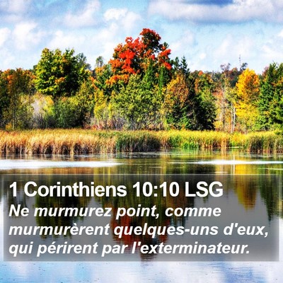 1 Corinthiens 10:10 LSG Bible Verse Image