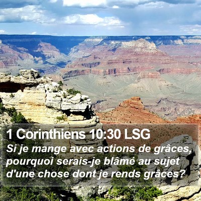 1 Corinthiens 10:30 LSG Bible Verse Image