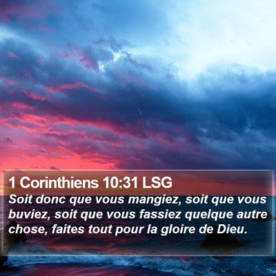 1 Corinthiens 10:31 LSG Bible Verse Image