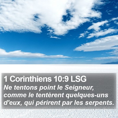 1 Corinthiens 10:9 LSG Bible Verse Image