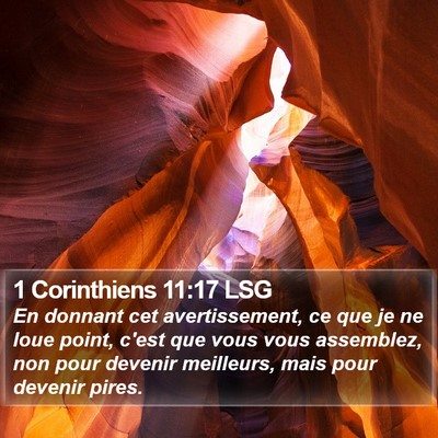 1 Corinthiens 11:17 LSG Bible Verse Image
