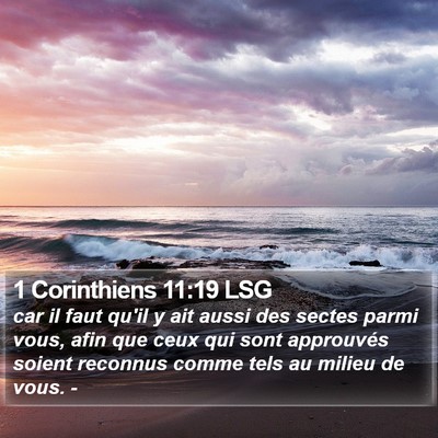 1 Corinthiens 11:19 LSG Bible Verse Image