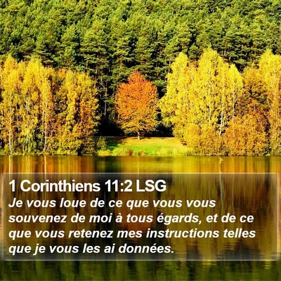 1 Corinthiens 11:2 LSG Bible Verse Image