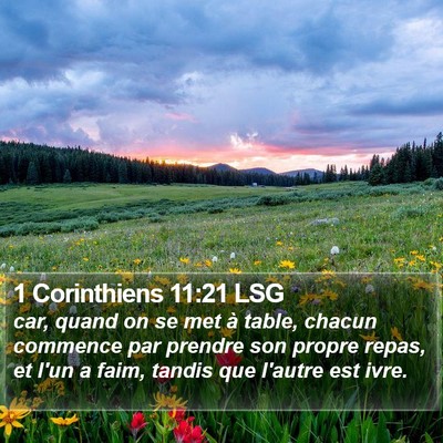 1 Corinthiens 11:21 LSG Bible Verse Image